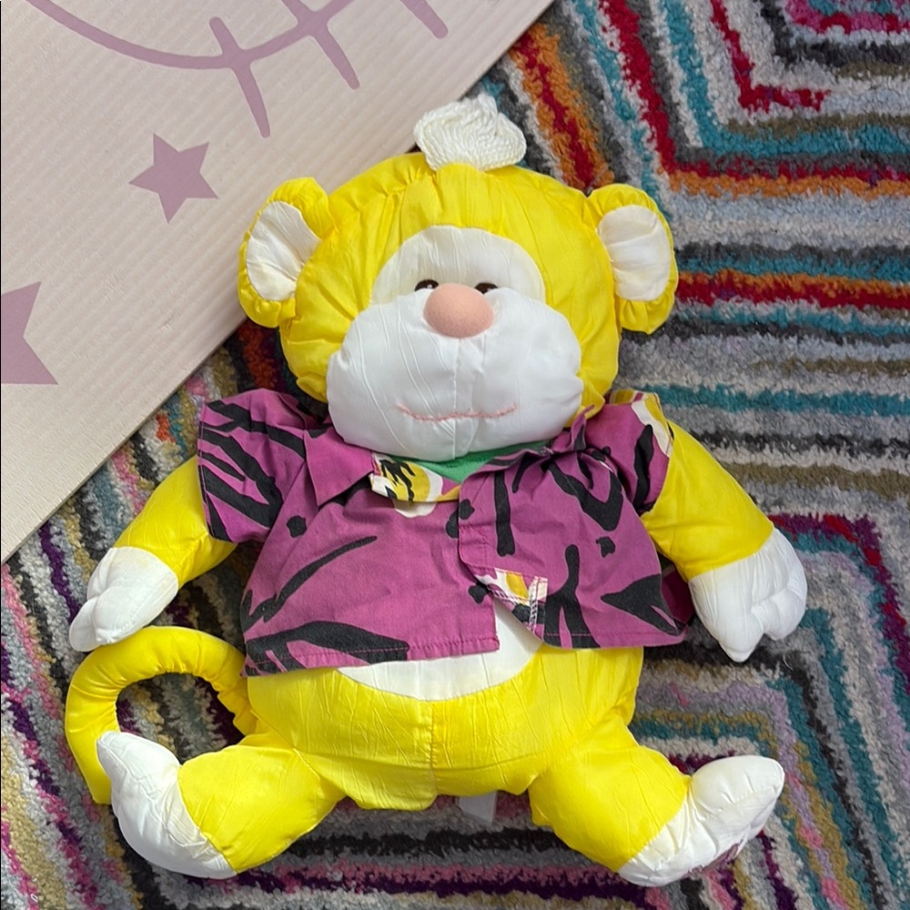 Vintage tropical monkey puffalump plush